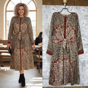 Sara Navon Scarf Print Chain Dress - Dark Academia Vibe size small